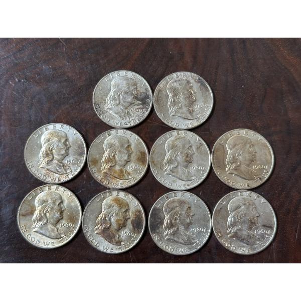 1960-D Brilliant Uncirculated Franklin Half Dollars - $5 Face Value