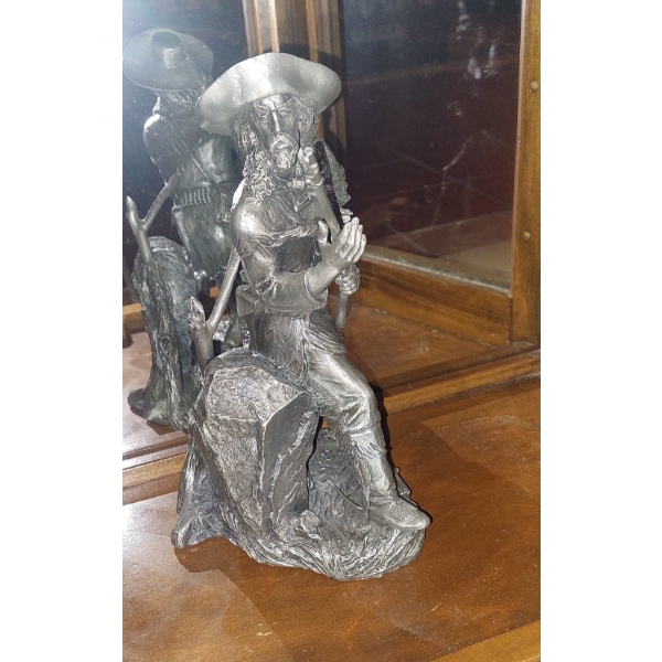 Old West Cowboys - Cast Old Leatherman Statue - App 10" Tall In Ex Condition