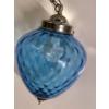Image 2 : Excellent Condition Elegant Vintage Ice Blue Pendant Swag Strawberry Shape Leviton Lamp On Chain Wit