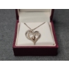 Image 3 : Sterling Silver Heart Necklace & White Sapphire Earring Set by Helzberg Diamonds W/ Warranty