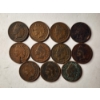 Image 1 : Eleven Assorted United States Indian Head Pennies ~ Assorted Years & Conditions ~ Collector Lot!
