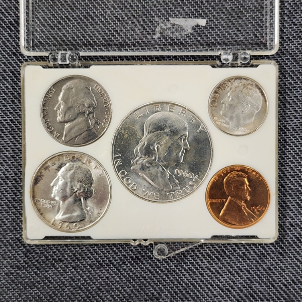 NICE United States 1960 Five Coin Set Featuring $0.85 in 90% Silver ~ A Great Set for Any Collector!