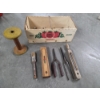 Image 1 : Vintage Collectables Including Hair Irons, Wooden Bath Thermometer, Beautiful Pencil Case & More