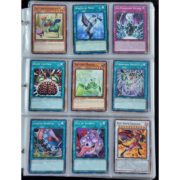 18 Asstd Yu-Gi-Oh Trading Cards Including Holo's ~ Binder Page, Various Years, Rarities & Conditions