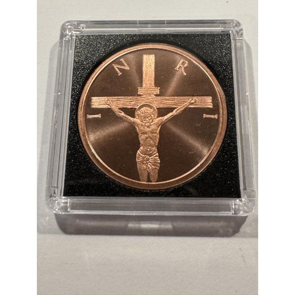 2025 1 oz JESUS CHRIST Crucifixion .999 Fine Copper Round Coin - Brilliant Uncirculated In Holder