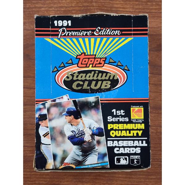 1991 Premiere Edition Topps Stadium Club Baseball Trading Card - 1st Series - Sealed Wax Box - 36 Se