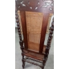 Image 14 : Important Antique Intricately Worked Tall Cane Seat & Backed Wooden Arm Chair 2nd of 2 Offered 