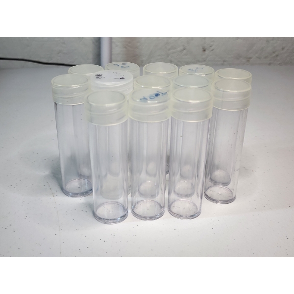 Lot of 13 Clear Plastic Coin Storage Tubes for Pennies