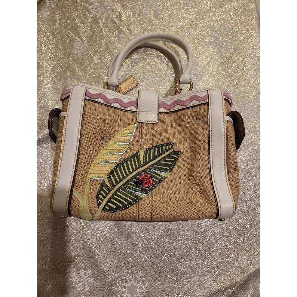 Limited Edition Coach Ladybug Authentic Straw/Leather Bag