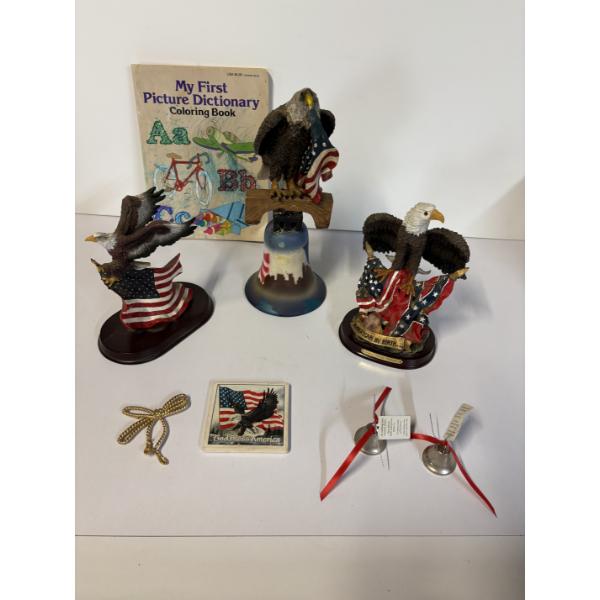 Eagle American Flag Statues - 3 - American Flag Coaster with Eagle - My First Dictionary Book