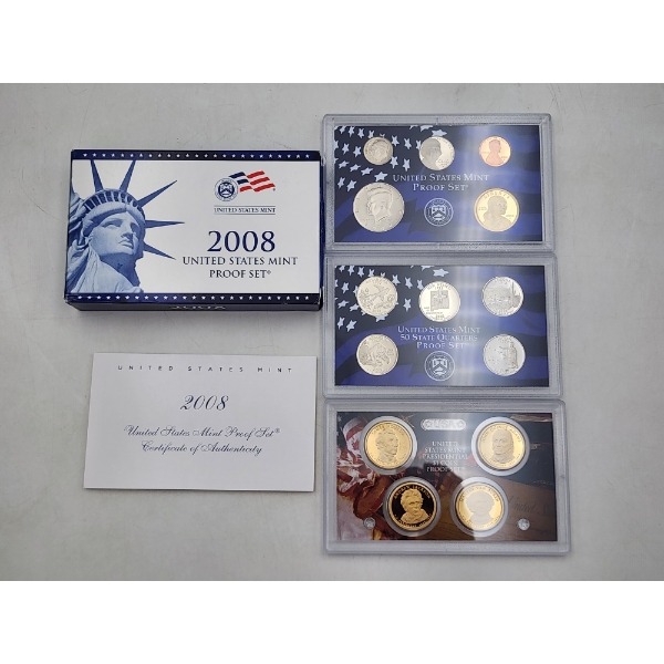 2008 United States Mint Proof Set - With Original Box & CoA