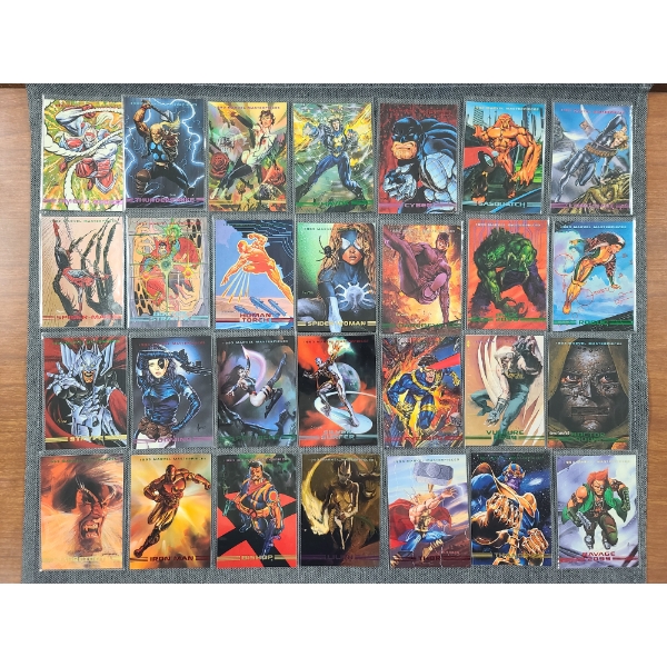 28 Assorted 1993 Marvel Trading Cards - Near Mint - Including Spider-Man, Doctor Strange, & More!