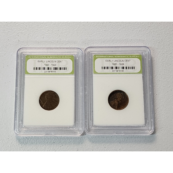 2 INB 1920 Early Lincoln Cents 