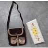 Image 1 : Vintage Small Brown Leather Snap Bag And 10.5''x4.5'' Jewelry Box With Contents