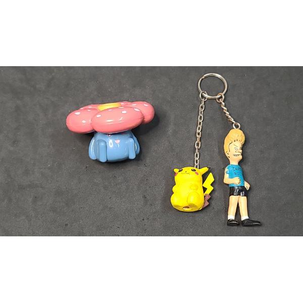 Collectible Beavis And Butthead/Pikachu Keychain Figure & Vileplume Pokémon Pencil Sharpener