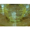 Image 5 : Antique  "Cameo / Ballerina" Depression Glass Cups & Saucers Also Known As "Dancing Girl"  See Desc.