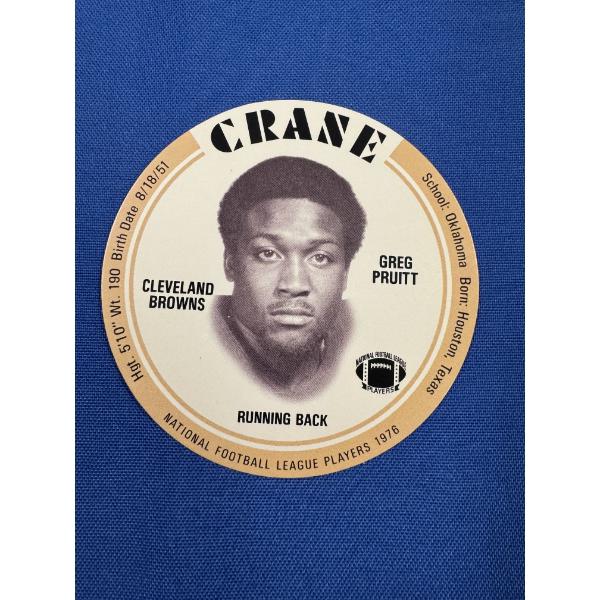 1976 Greg Pruitt Cleveland Browns Round Football Card - Mint Condition