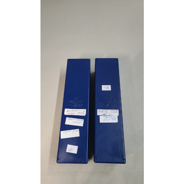 (2) Whitman 2x2x9 Plastic Coin Storage Boxes - Holds Coin Flips