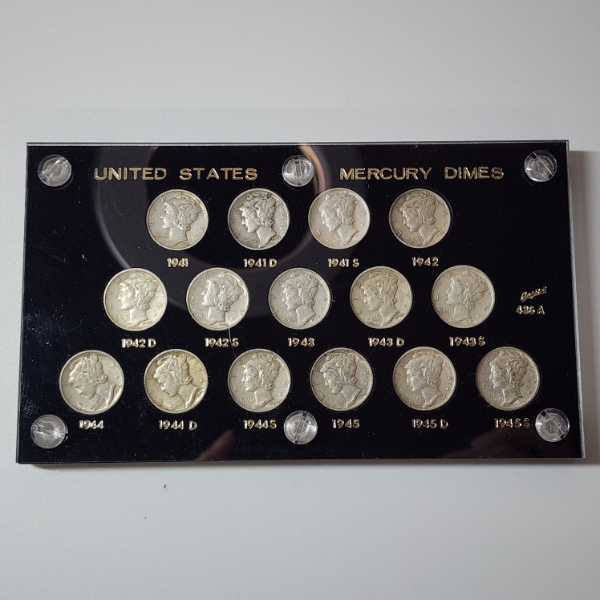 Incredible Set: United States Mercery Dimes 1941-1945 P/D/S Mints - Face Value: $1.50