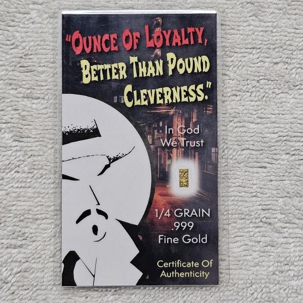 Benchmark Strategic Metals 1/4 Grain .999 Fine 24K Gold Micro Bullion Bar in Protective Assay Card
