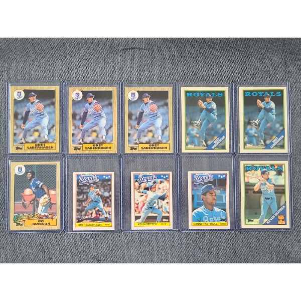 Lot of Ten Late 1980's Kansas City Royals Topps Trading Cards 