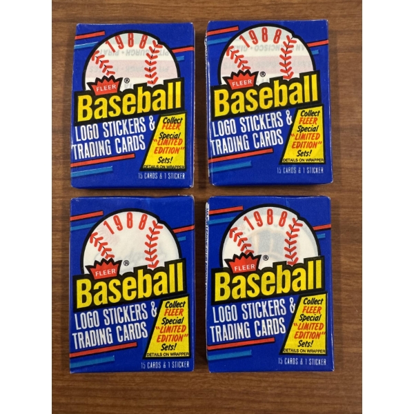 4 - Unopened 1988 Fleer Major League Baseball Wax Packs - Mint Condition