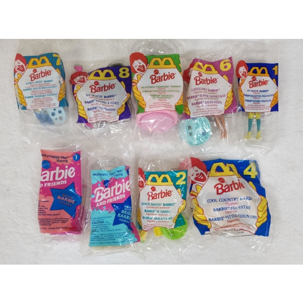 Nine Assorted Barbie McDonald's Toys ~ ALL SEALED OR LIKE NEW ~ Assorted Sets!