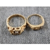 Image 1 : (2) Nice 10K Gold Nugget Rings - Size 8 And 9 - Total Weight: 8.8 Grams