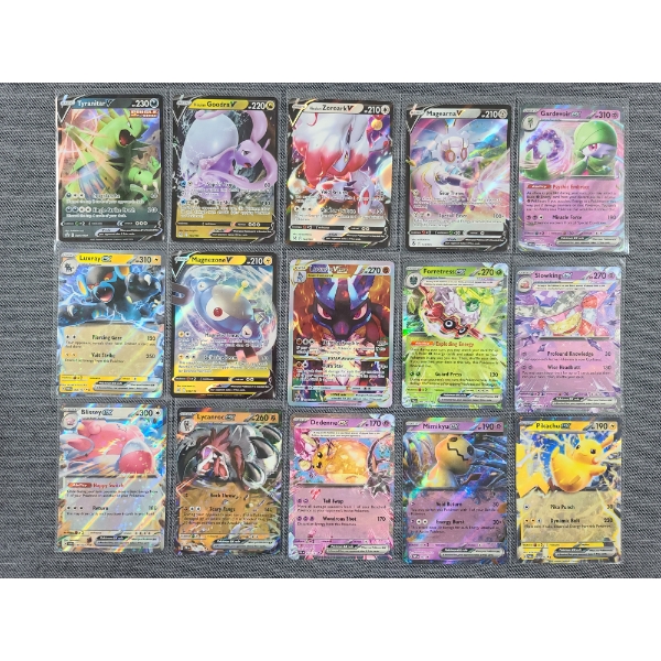 15 Assorted Holo Rare & Promo Pokemon Trading Cards Ft. LucarioVSTAR & PikachuEX - NEAR MINT