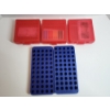 Image 1 : Ammunition Storage Cases: x3 Red P-100 Series 5x5" Flip Top, x2 Blue Frankford 4 8.5x4"