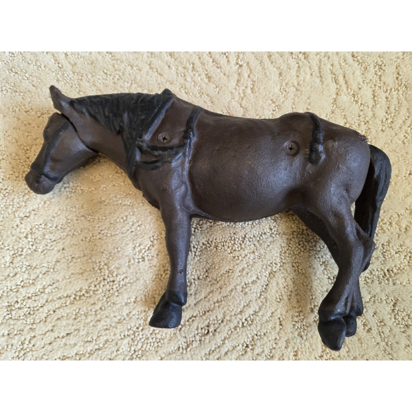*Pick Up At Mantua Home-No Shipping Available* Collectable Vintage 10.5'' Cast Iron Brown Horse Coin