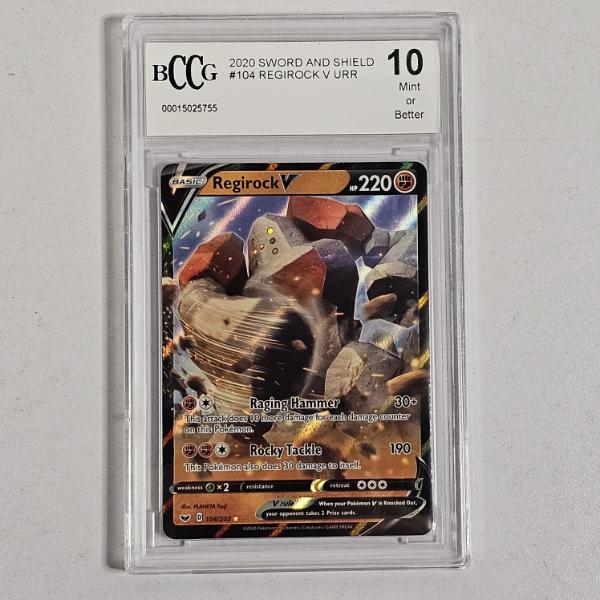 BCCG 10 Mint 2020 Sword And Shield #104 Regirock V URR Pokémon Card