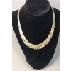Image 1 : 14K Yellow Gold 16.5" Cleopatra-style Statement Collar Necklace - Weight: 30.5g