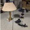 Image 1 :  *Pick Up At Mantua Home-No Shipping Available* Three Electric Lamp Group Including 18'' Black Metal