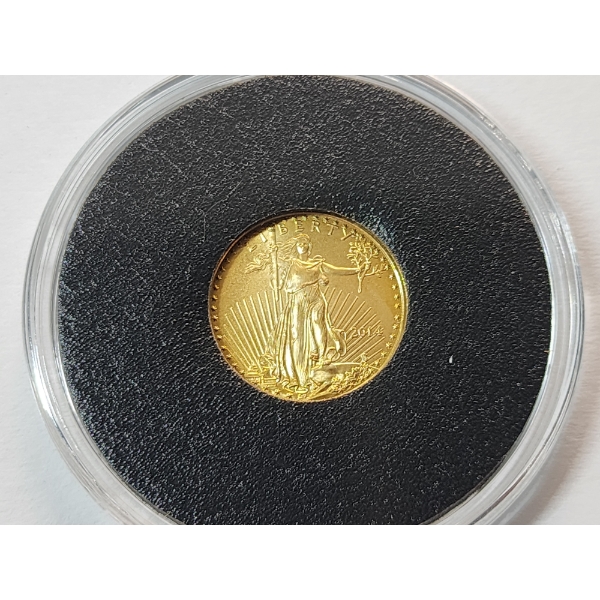 2014 1/10 oz Fine Gold $5 American Eagle Coin in Capsule w/ Certificate of Authenticity