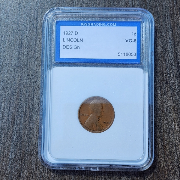 1927-D Lincoln Wheat Cent IGS VG-8