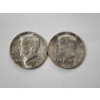 Image 1 : Two 1964 Kennedy Half Dollars - 90% Silver U.S. Coins - FV: $1.00