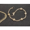 Image 3 : Gold-Tone Sterling Silver Jewelry: Two Necklaces and Two Bracelets - Total Weight: 43.5g