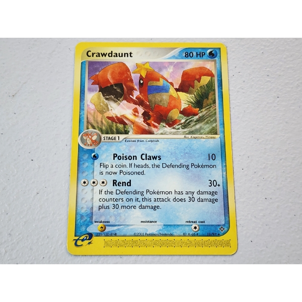 Vintage Crawdaunt Pokemon Trading Card 13/97