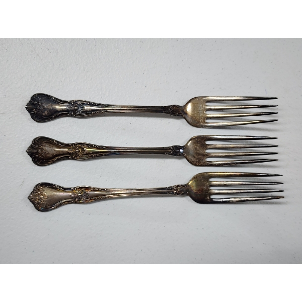 Three Vintage Lunt Sterling Silver Forks Weighing 138.5 Grams