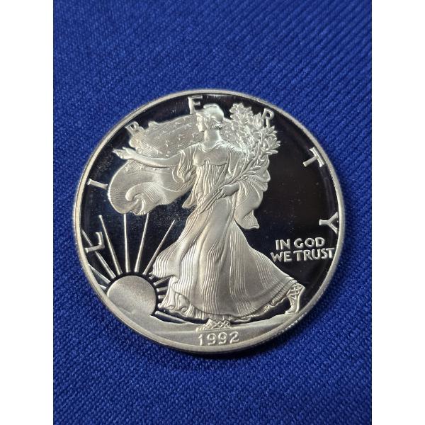 *Rarer* 1992- S American Silver Eagle - 1 Troy oz Fine Silver - Exceptional Condition!