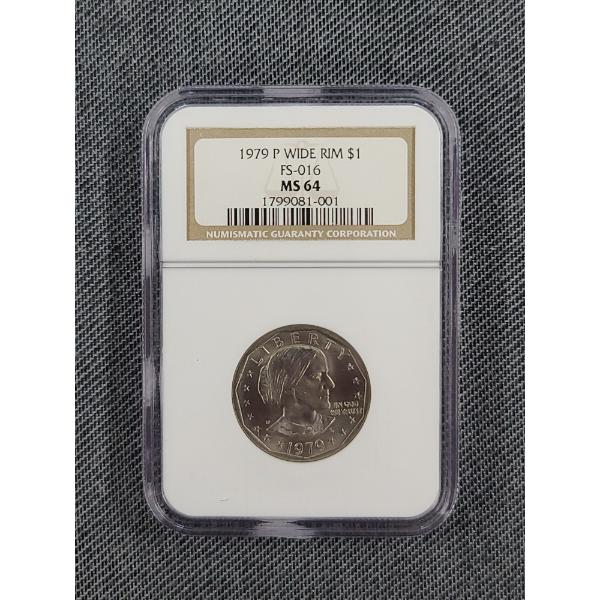 NGC MS64 Susan B. Anthony 1979-P Wide Rim FS-016 
