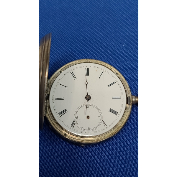 Vintage Robert Brandt Geneva Wound Full Jeweled Fine Sterling Silver Pocket Watch- Weight: 54.8g