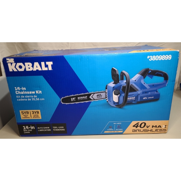 Brand New In The Box 40-Volt Max Brushless 14-inch Cordless Electric Chainsaw Kit Model #3809899