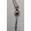 Image 4 : Sterling Silver Heart Key 17" Necklace - Weight: 2.8g