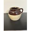 Image 1 : Ceramic Vase with Handle - Brown and Cream Color