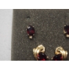 Image 2 : 14K Gold Stud Garnet Earrings with Diamond Accents - TW: 3.7g