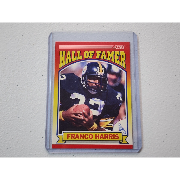 1990 Score Hall of Famer Franco Harris Trading Card #595 - In Protective Holder
