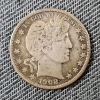 Image 2 : 1908-O United States Barber 90% Silver Quarter ~ VERY NICE OLDER SILVER COIN!