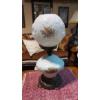 Image 1 : Antique GWTW Parlor Lamp - Electrified - Hand Painted Milk Glass High Relief Embossed Globes